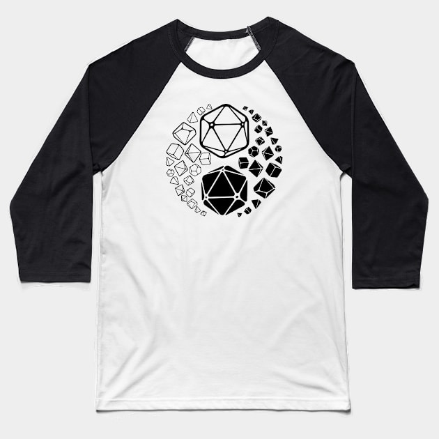 Yin Yang D20 RPG Dice Baseball T-Shirt by OfficialTeeDreams